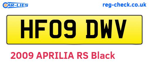 HF09DWV are the vehicle registration plates.
