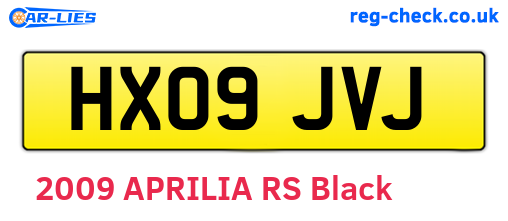 HX09JVJ are the vehicle registration plates.