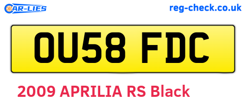 OU58FDC are the vehicle registration plates.