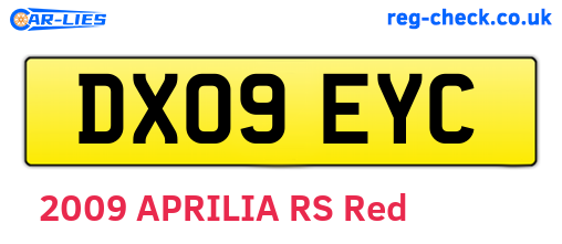 DX09EYC are the vehicle registration plates.