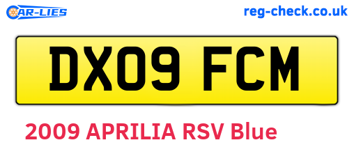 DX09FCM are the vehicle registration plates.