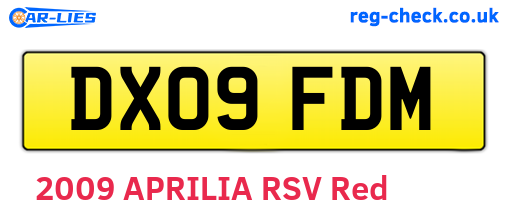 DX09FDM are the vehicle registration plates.