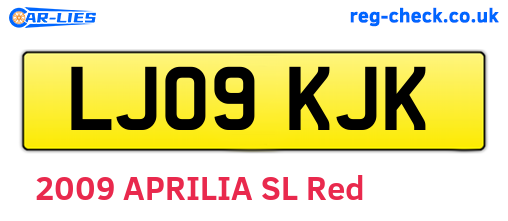 LJ09KJK are the vehicle registration plates.