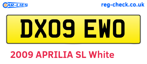 DX09EWO are the vehicle registration plates.