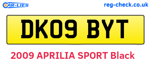 DK09BYT are the vehicle registration plates.