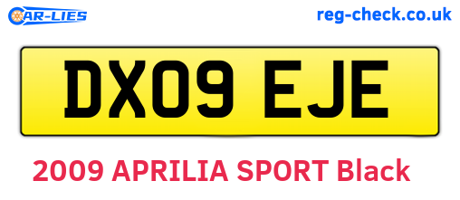 DX09EJE are the vehicle registration plates.
