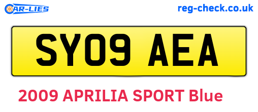 SY09AEA are the vehicle registration plates.