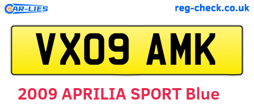 VX09AMK are the vehicle registration plates.