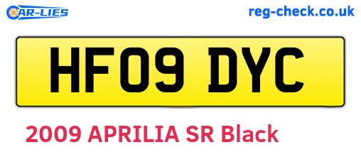 HF09DYC are the vehicle registration plates.