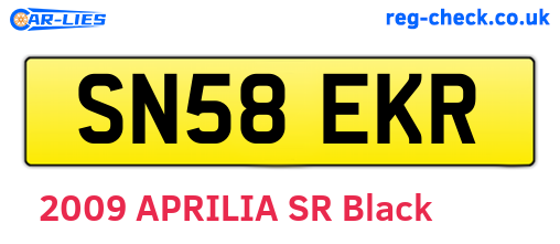 SN58EKR are the vehicle registration plates.