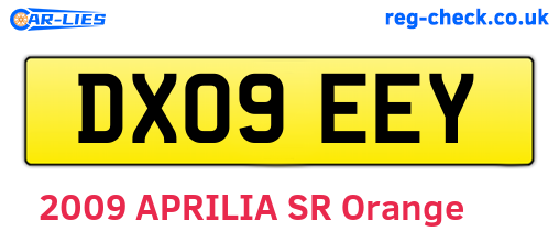 DX09EEY are the vehicle registration plates.