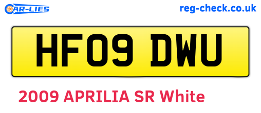 HF09DWU are the vehicle registration plates.