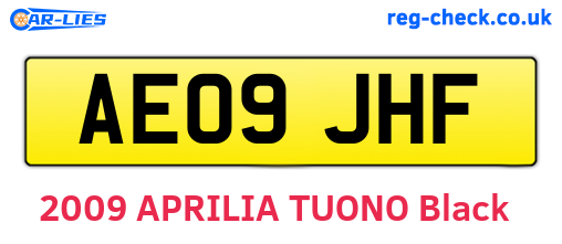 AE09JHF are the vehicle registration plates.
