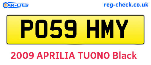 PO59HMY are the vehicle registration plates.