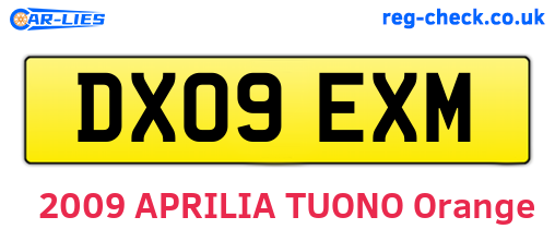 DX09EXM are the vehicle registration plates.