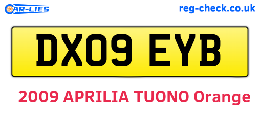 DX09EYB are the vehicle registration plates.