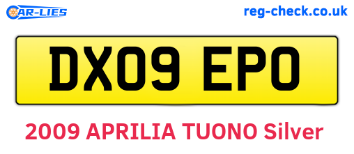 DX09EPO are the vehicle registration plates.