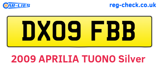 DX09FBB are the vehicle registration plates.