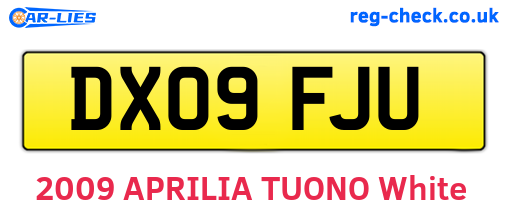 DX09FJU are the vehicle registration plates.