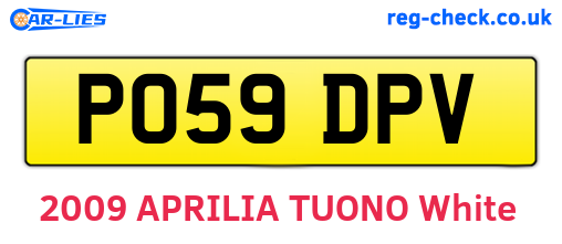 PO59DPV are the vehicle registration plates.