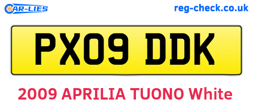 PX09DDK are the vehicle registration plates.