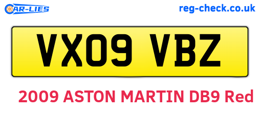 VX09VBZ are the vehicle registration plates.