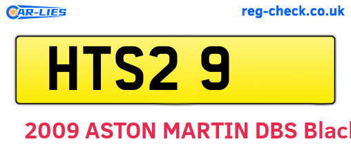 HTS29 are the vehicle registration plates.