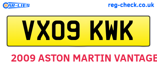 VX09KWK are the vehicle registration plates.