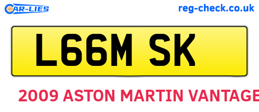 L66MSK are the vehicle registration plates.