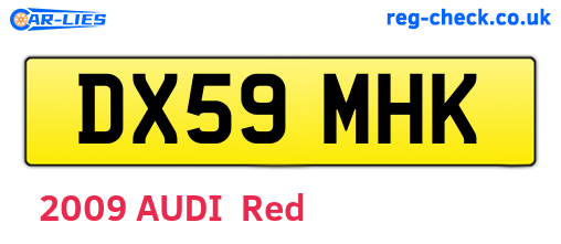 DX59MHK are the vehicle registration plates.