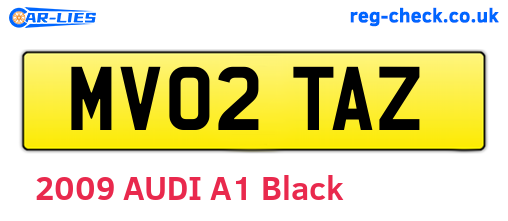 MV02TAZ are the vehicle registration plates.