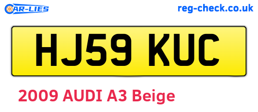 HJ59KUC are the vehicle registration plates.