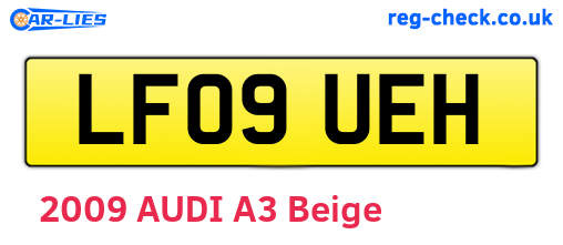 LF09UEH are the vehicle registration plates.