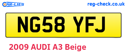 NG58YFJ are the vehicle registration plates.
