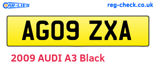 AG09ZXA are the vehicle registration plates.