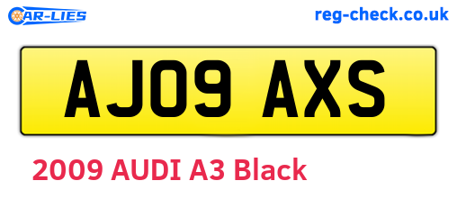 AJ09AXS are the vehicle registration plates.