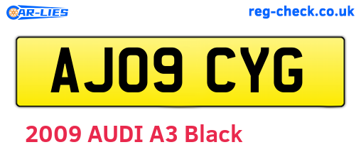 AJ09CYG are the vehicle registration plates.
