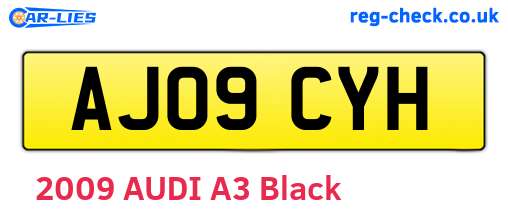 AJ09CYH are the vehicle registration plates.