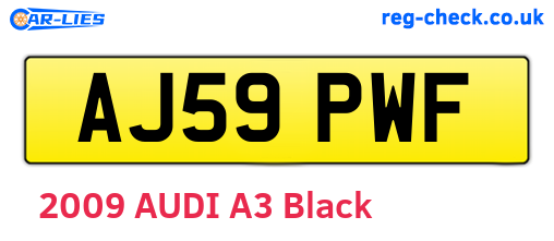 AJ59PWF are the vehicle registration plates.