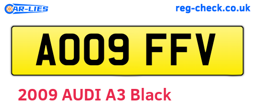 AO09FFV are the vehicle registration plates.