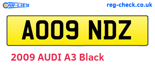 AO09NDZ are the vehicle registration plates.