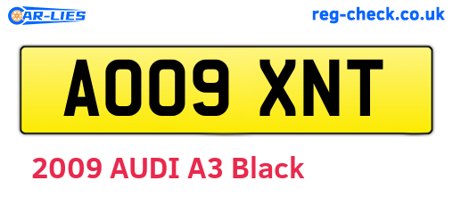 AO09XNT are the vehicle registration plates.