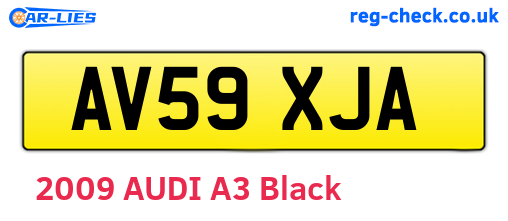 AV59XJA are the vehicle registration plates.