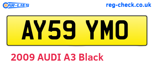 AY59YMO are the vehicle registration plates.