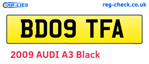 BD09TFA are the vehicle registration plates.