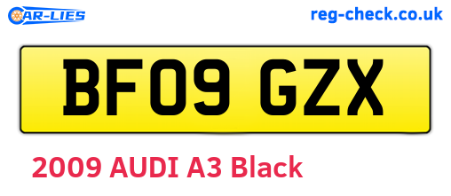 BF09GZX are the vehicle registration plates.