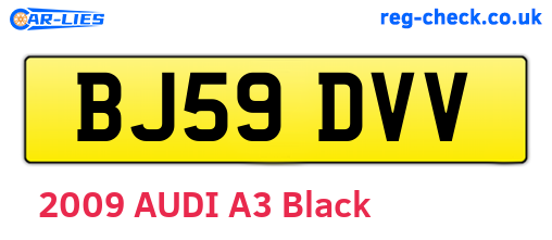 BJ59DVV are the vehicle registration plates.