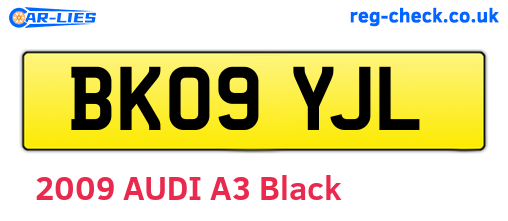 BK09YJL are the vehicle registration plates.