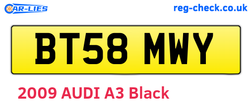 BT58MWY are the vehicle registration plates.
