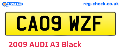 CA09WZF are the vehicle registration plates.